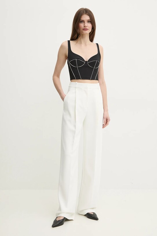 Παντελόνι Elisabetta Franchi PA08151E2 λευκό SS25