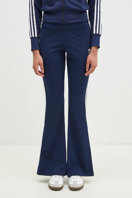 Παντελόνι φόρμας adidas Originals Flared Leggings πλεκτό ύφασμα σκούρο μπλε JD4602