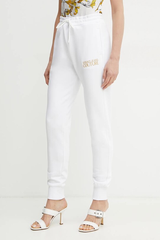 Βαμβακερό παντελόνι Versace Jeans Couture βαμβάκι λευκό 78HAAT06.CF01T