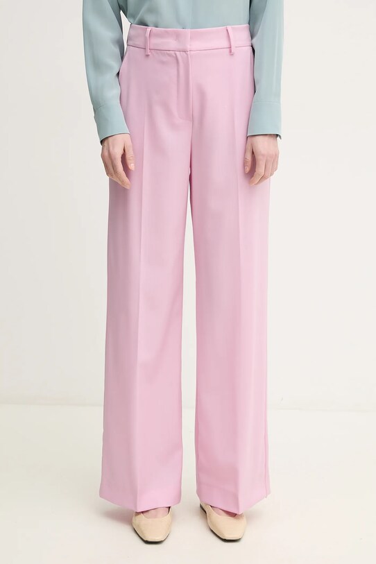 Μάλλινα παντελόνια Weekend Max Mara ψηλή μωβ 2515131041600