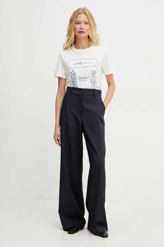 Μάλλινα παντελόνια Weekend Max Mara 2515131041600 σκούρο μπλε SS25