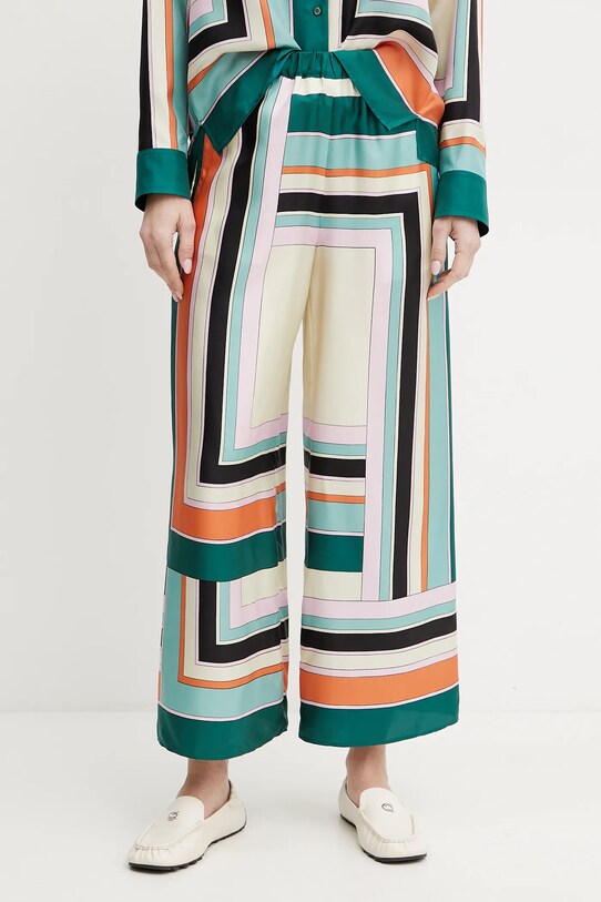 Μεταξωτό παντελόνι Weekend Max Mara ψηλή πολύχρωμο 2515131051600