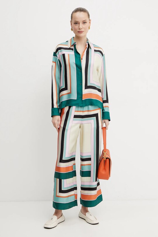 Μεταξωτό παντελόνι Weekend Max Mara 2515131051600 πολύχρωμο SS25
