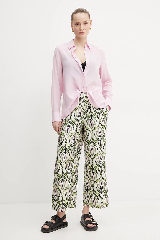 Μεταξωτό παντελόνι Weekend Max Mara 2515131091600 μπεζ SS25
