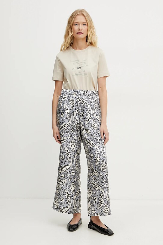 Μεταξωτό παντελόνι Weekend Max Mara 2515131091600 μπλε SS25