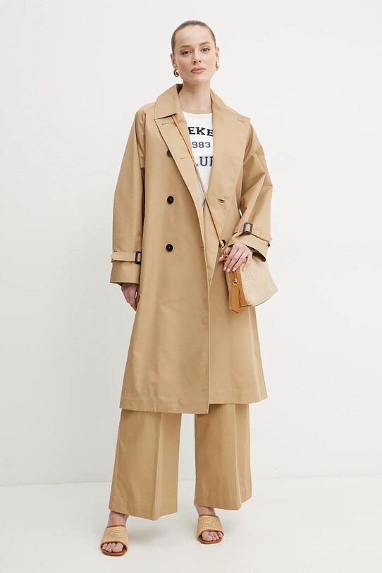 Βαμβακερό παντελόνι Weekend Max Mara 2515131121600 μπεζ SS25