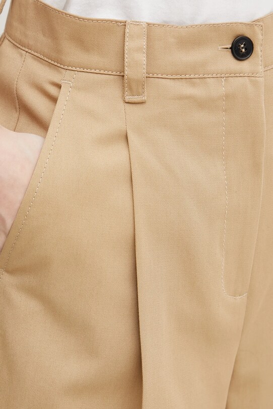 Βαμβακερό παντελόνι Weekend Max Mara μπεζ 2515131121600