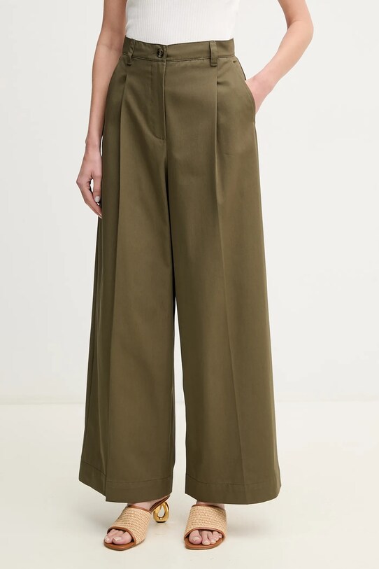 Βαμβακερό παντελόνι Weekend Max Mara βαμβάκι πράσινο 2515131121600