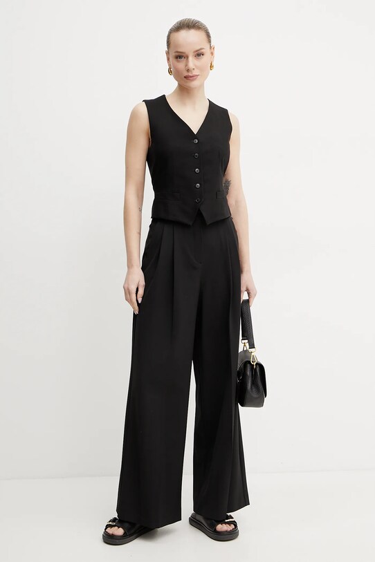 Παντελόνι με μείγμα κασμίρ Weekend Max Mara 2515131131600 μαύρο SS25