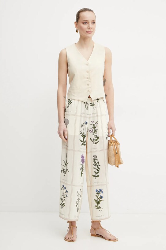 Μεταξωτό παντελόνι Weekend Max Mara 2515131012600 μπεζ SS25