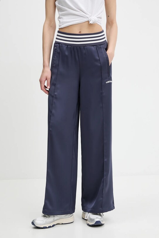 Παντελόνι φόρμας adidas Originals Wide Trackpant πλεκτό ύφασμα σκούρο μπλε JC7758