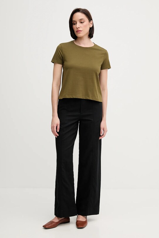 Παντελόνι με λινό μείγμα Calvin Klein Jeans J20J225340 μαύρο SS25