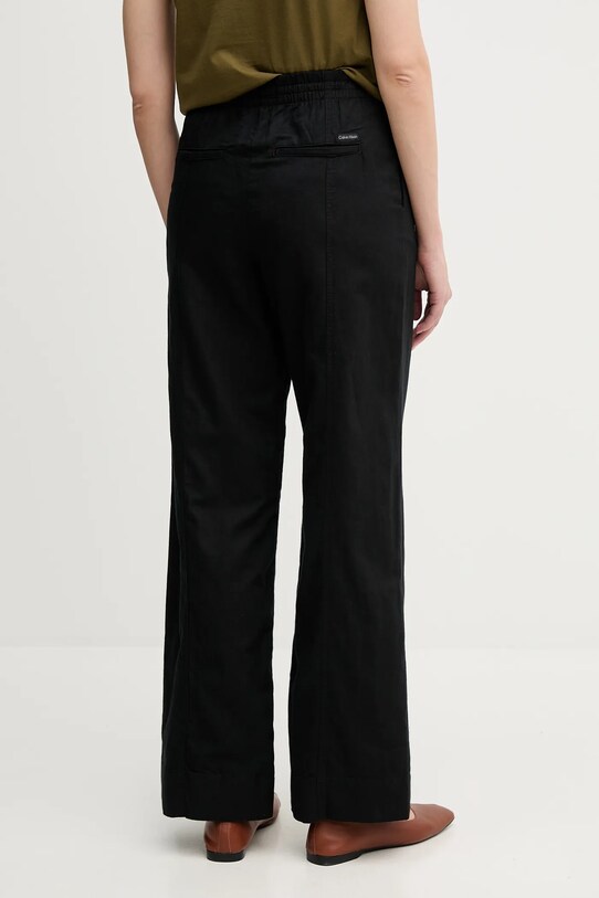 Ρούχα Παντελόνι με λινό μείγμα Calvin Klein Jeans J20J225340 μαύρο