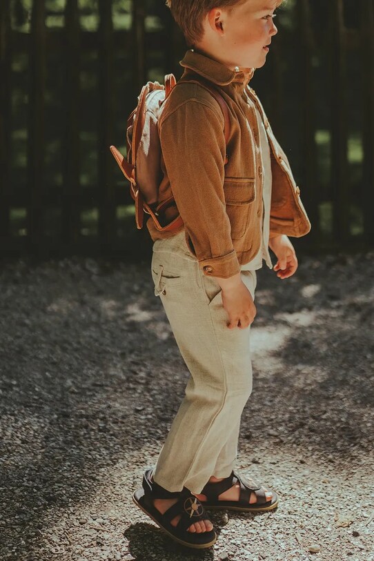 Παιδικό παντελόνι από λινό ύφασμα Donsje Dado Trousers ύφασμα μπεζ 4079500.68.92