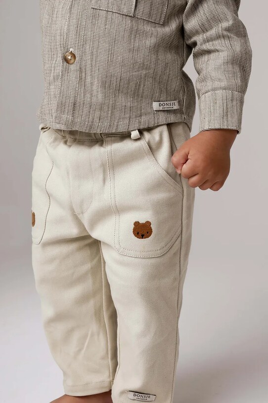 Βρεφικό βαμβακερό παντελόνι Donsje Kassim Trousers Bear βαμβάκι μπεζ 4096301.68.92