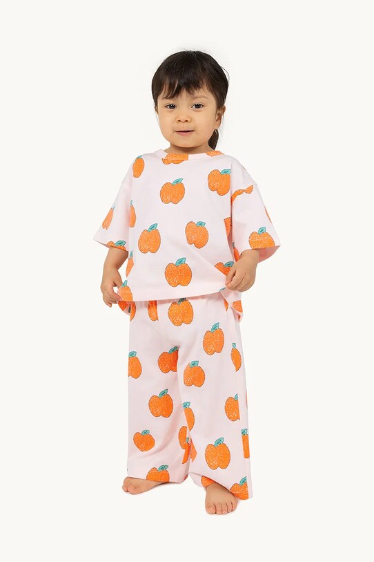 Βρεφικό βαμβακερό παντελόνι Tinycottons APPLES BABY PANT στάμπα κίτρινο SS25.039