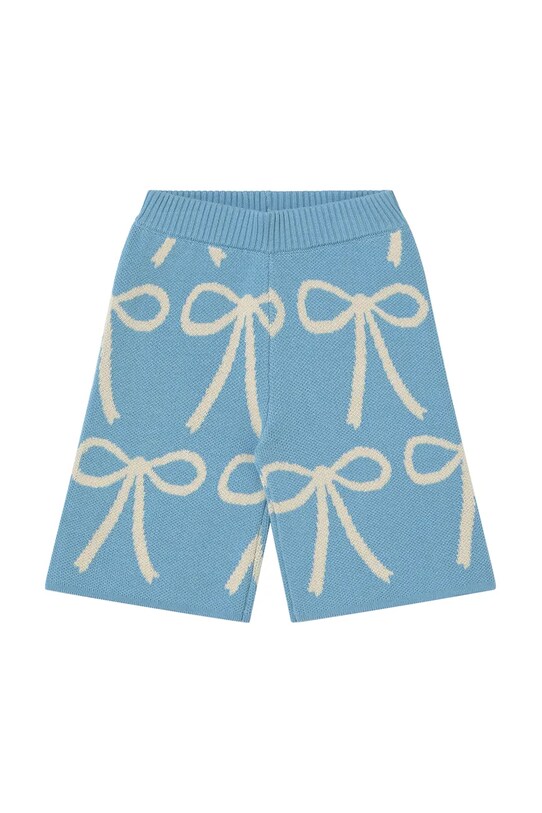 Βρεφικό βαμβακερό παντελόνι Tinycottons BOWS BABY KNITTED PANT λεπτό μοτίβο μπλε SS25.324