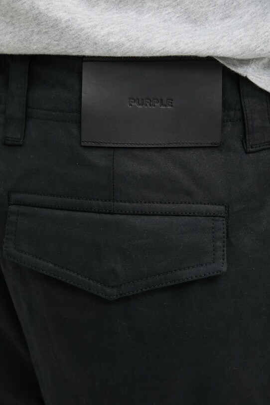 Βαμβακερό παντελόνι PURPLE BRAND WOVEN CARGO PANT μαύρο P527.WCBB125