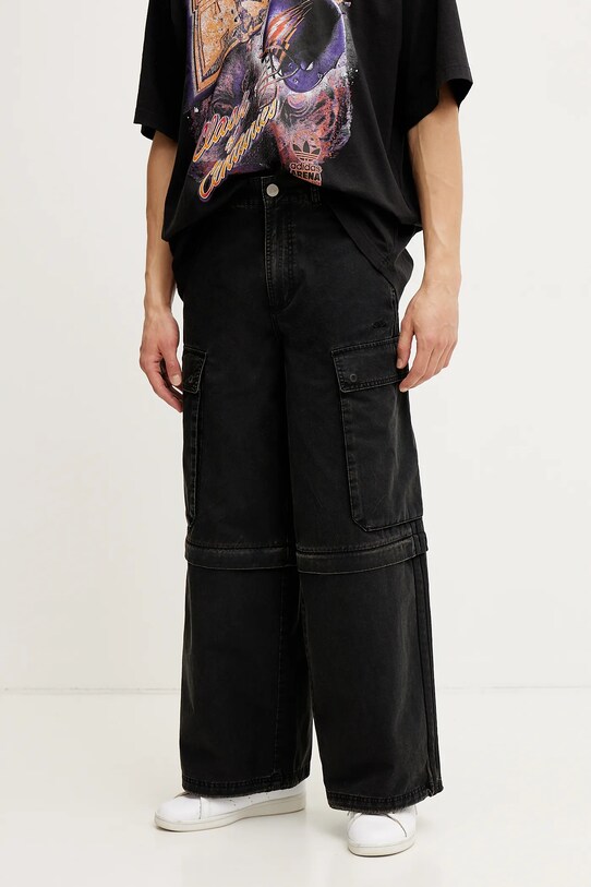 Βαμβακερό παντελόνι adidas Originals CARGO PANTS βαμβάκι μαύρο JY6293