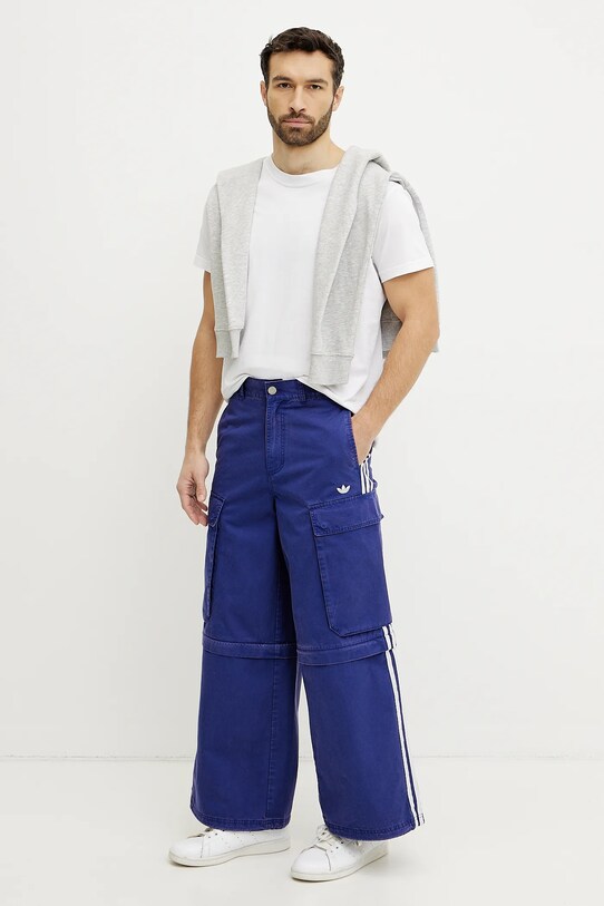 Βαμβακερό παντελόνι adidas Originals CARGO PANTS JY6294 μωβ SS25