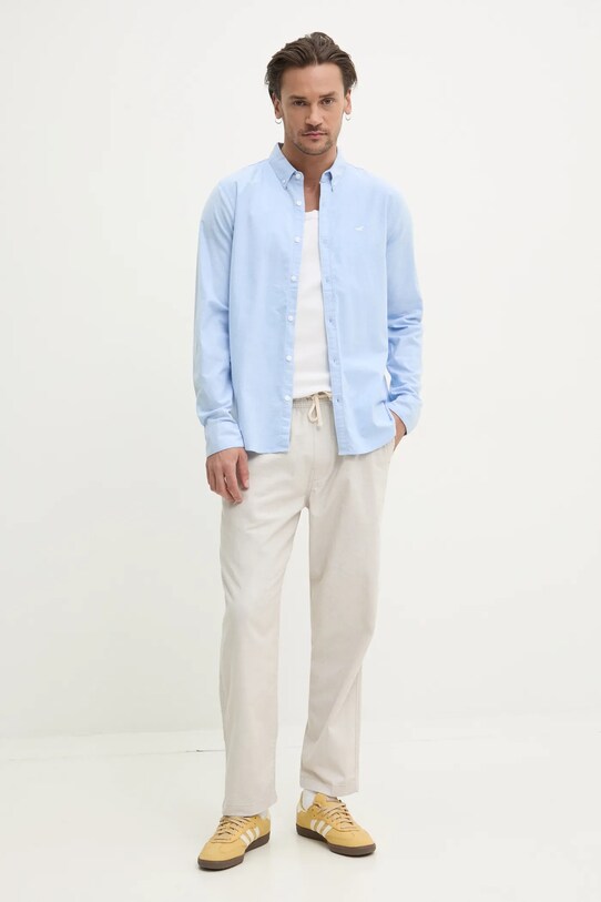 Παντελόνι με λινό μείγμα Hollister Co. KI330.5015.178 μπεζ SS25