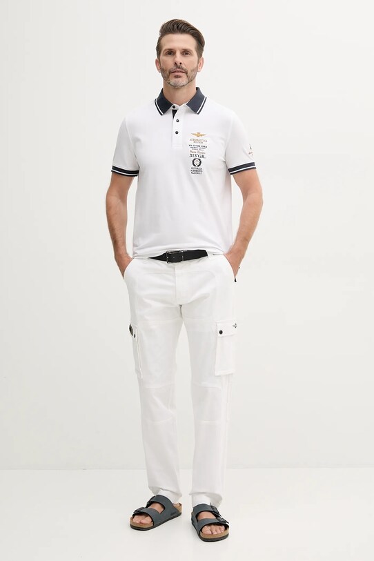 Παντελόνι Aeronautica Militare PA1665CT3534 λευκό SS25