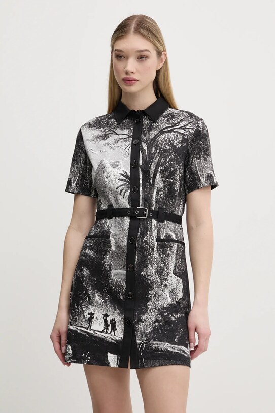 Φόρεμα Desigual TROPIC LITOGRAPHY LA casual μαύρο 25SWVW96
