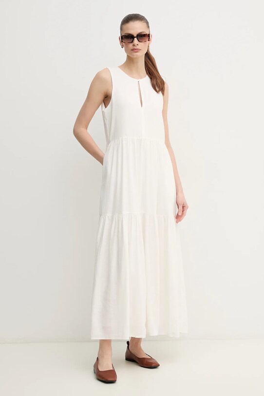 Λινό φόρεμα Dkny casual μπεζ DJ5D9059