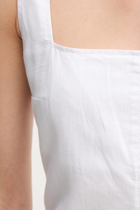 Φόρεμα από λινό μείγμα Calvin Klein Jeans J20J225277 λευκό
