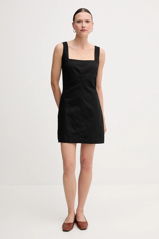 Φόρεμα από λινό μείγμα Calvin Klein Jeans J20J225277 μαύρο SS25