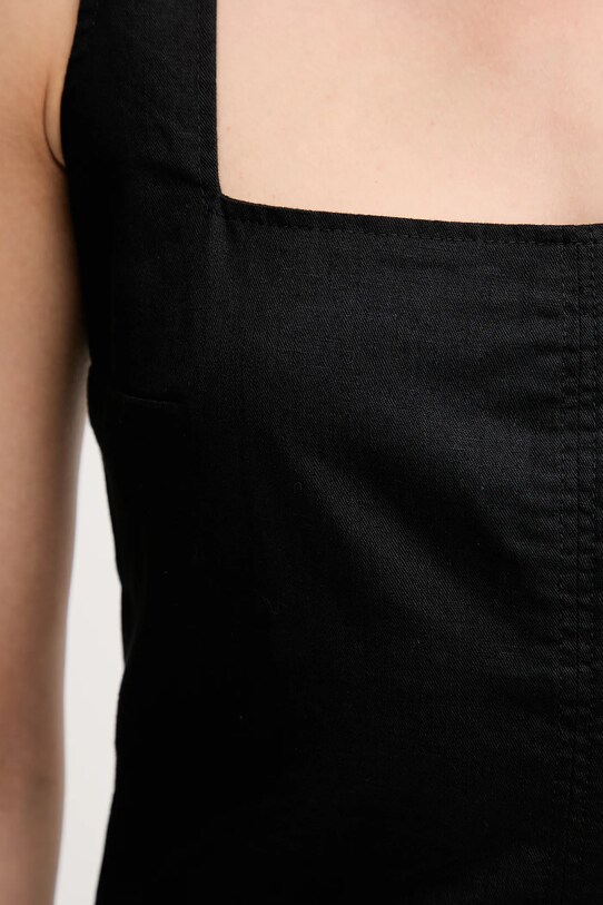 Φόρεμα από λινό μείγμα Calvin Klein Jeans J20J225277 μαύρο