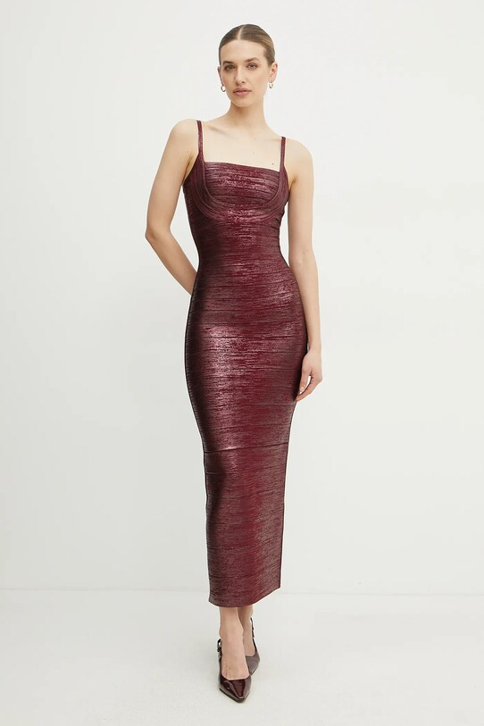 Ρούχα Φόρεμα Herve Leger Gemma HFL8503778 μπορντό