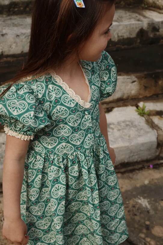 Παιδικό βαμβακερό φόρεμα Konges Sløjd COEUR LACE DRESS GOTS KS102650