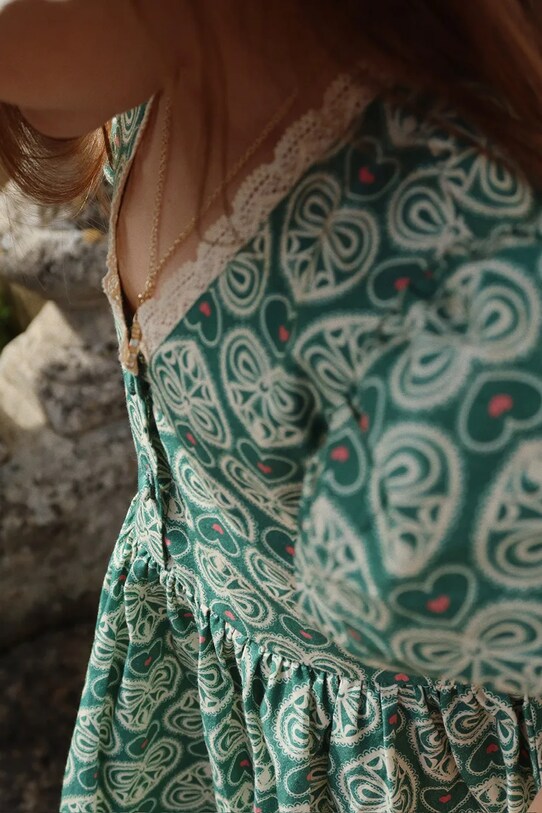 Παιδικό βαμβακερό φόρεμα Konges Sløjd COEUR LACE DRESS GOTS KS102650