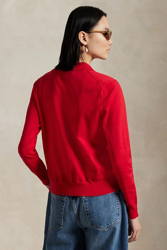Βαμβακερή ζακέτα Polo Ralph Lauren 211959285 κόκκινο SS25