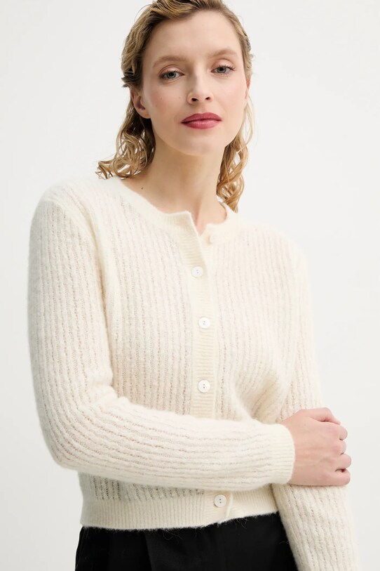 Ζακέτα από μίγμα μαλλιού A.P.C. cardigan milo μπεζ WPABE.F22246