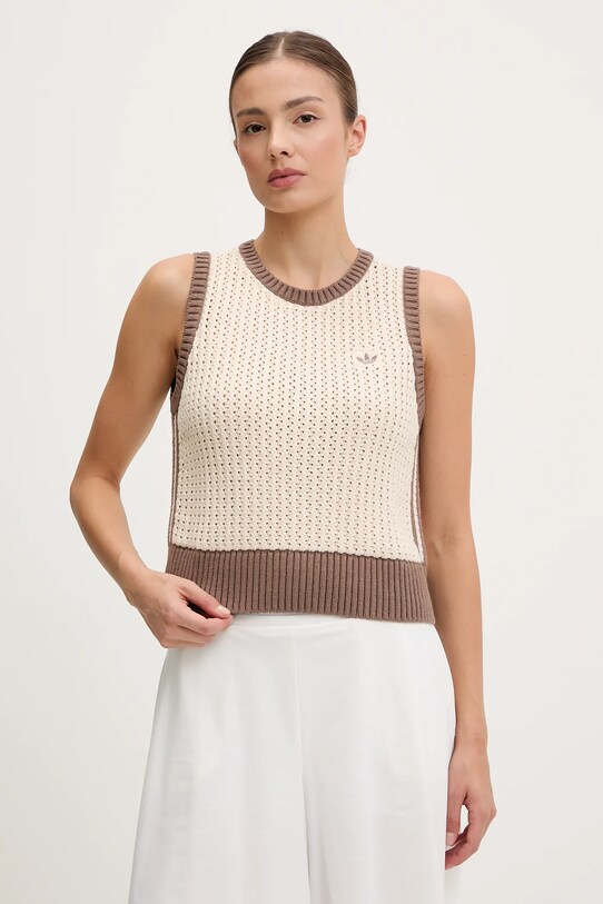 Γιλέκο adidas Originals KNITTED VEST άλλο μπεζ JD0904