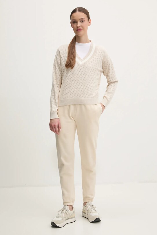 Βαμβακερό πουλόβερ Dkny DP5R6017 μπεζ SS25