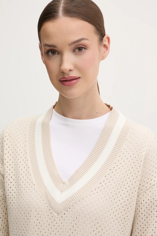 Βαμβακερό πουλόβερ Dkny μπεζ DP5R6017