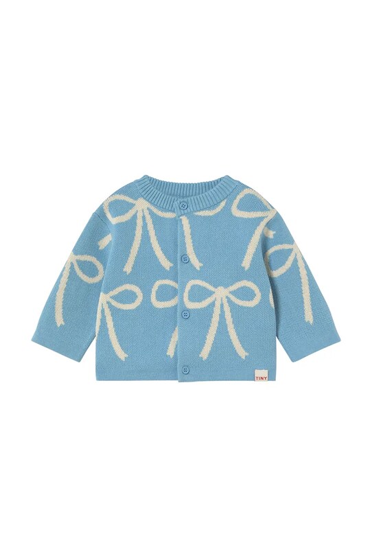 Βρεφική βαμβακερή ζακέτα Tinycottons BOWS CARDIGAN BABY άλλο μπλε SS25.323