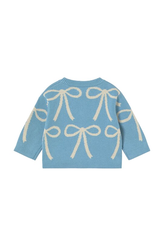 Βρεφική βαμβακερή ζακέτα Tinycottons BOWS CARDIGAN BABY SS25.323 μπλε SS25