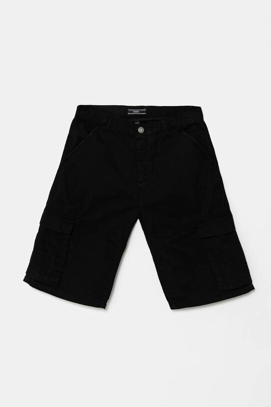 Παιδικό βαμβακερό σορτς Guess casual μαύρο L5RD03.WH304.PPYA