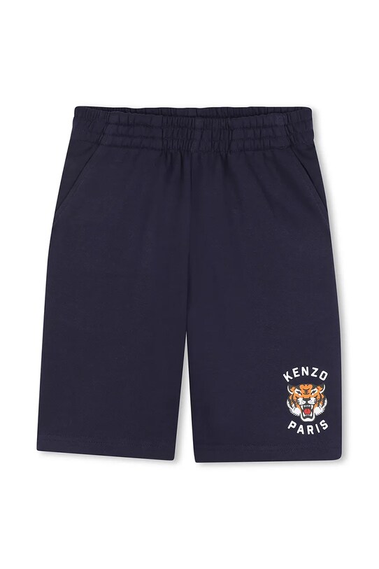 Παιδικό βαμβακερό σορτς Kenzo Kids στάμπα σκούρο μπλε K61122.162