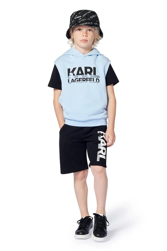 Παιδικό σορτς Karl Lagerfeld πλεκτό ύφασμα μαύρο Z30413.114.150