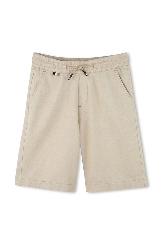 Παιδικό λινό σορτς BOSS casual μπεζ J51988.162.174