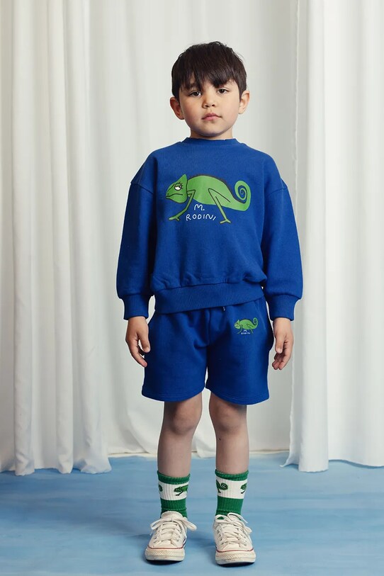Παιδικό βαμβακερό σορτς Mini Rodini Lizard βαμβάκι μπλε 2523015460