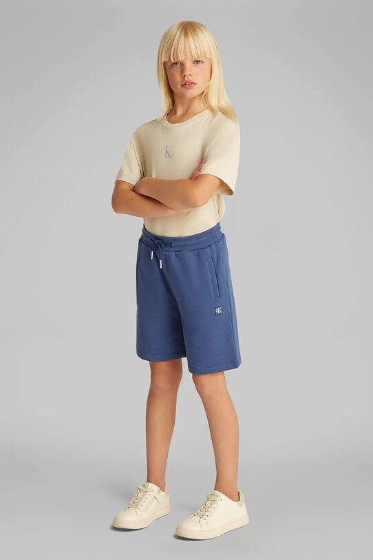 Παιδικό σορτς Calvin Klein Jeans casual σκούρο μπλε IU0IU00704.128.176.PPYA