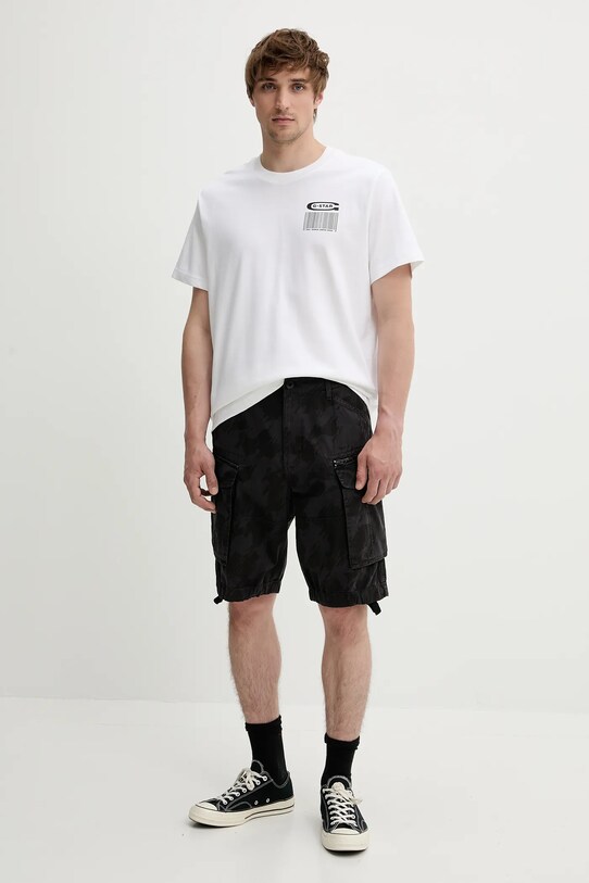 Βαμβακερό σορτσάκι G-Star Raw D08566.D955 μαύρο SS25