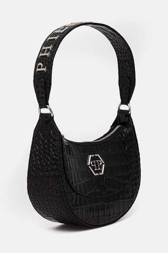 Δερμάτινη τσάντα Philipp Plein SAEA.WBA2064.PLE010N μαύρο SS25