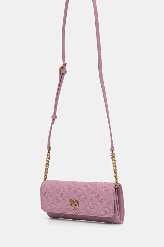 Δερμάτινη τσάντα ώμου Pinko 103765.A1YB μωβ SS25